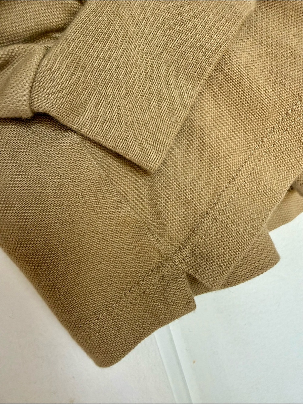 Fred Perry Men’s Long-Sleeve Polo in Camel with Navy Trim M - Picture 4 of 8
